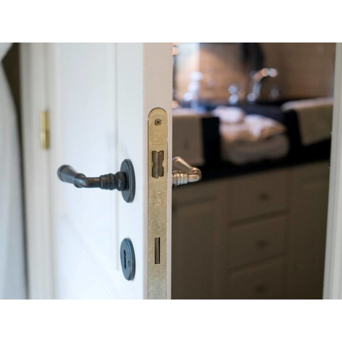 Dauby Dauby Pure door handle PH1830 / 50R on round rosette – aged iron black (VO) – pair