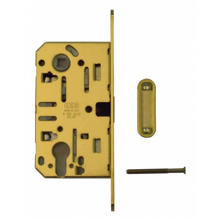 AGB Magneetslot AGB goud- voorplaat 195x18mm - cilindergat 85mm