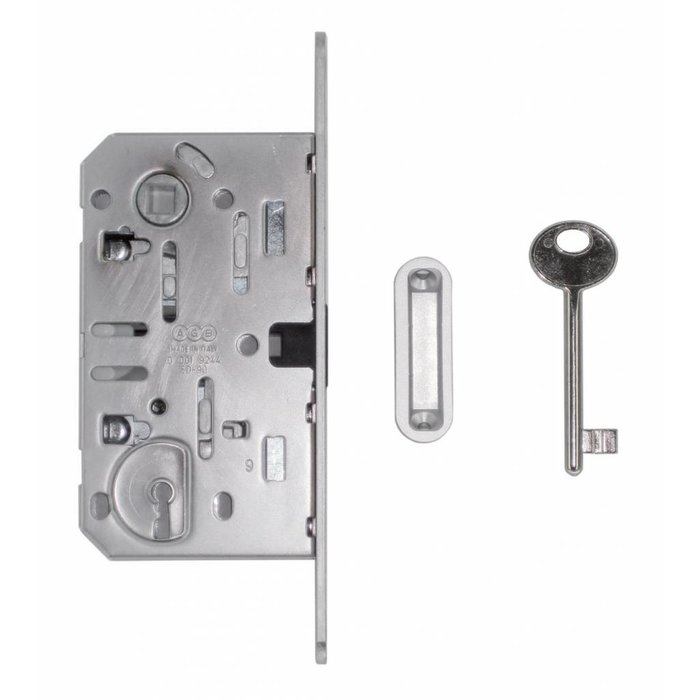 AGB Stainless steel look magnetic lock AGB - front plate 195x18mm - key axis size 90mm