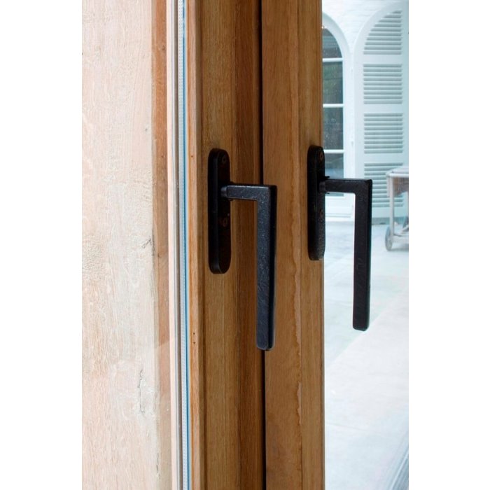 Dauby Black lift-slide handle PSLD "PZ" aged iron with PZ