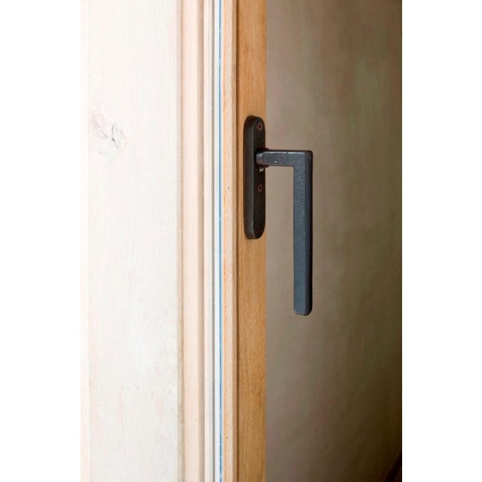 Dauby Black lift-slide handle PSLD "PZ" aged iron with PZ