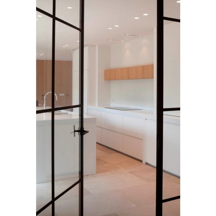 Dauby Poignées de porte noires PHT”T+T” /50 fer vieilli