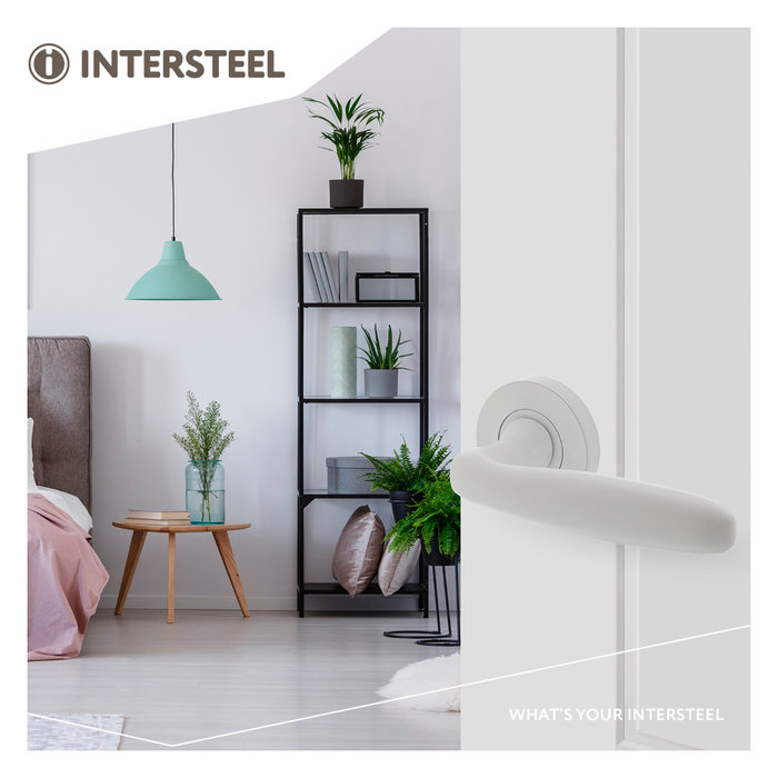 Intersteel Witte deurkruk Bjorn op ronde rozet 52x10mm met nokken