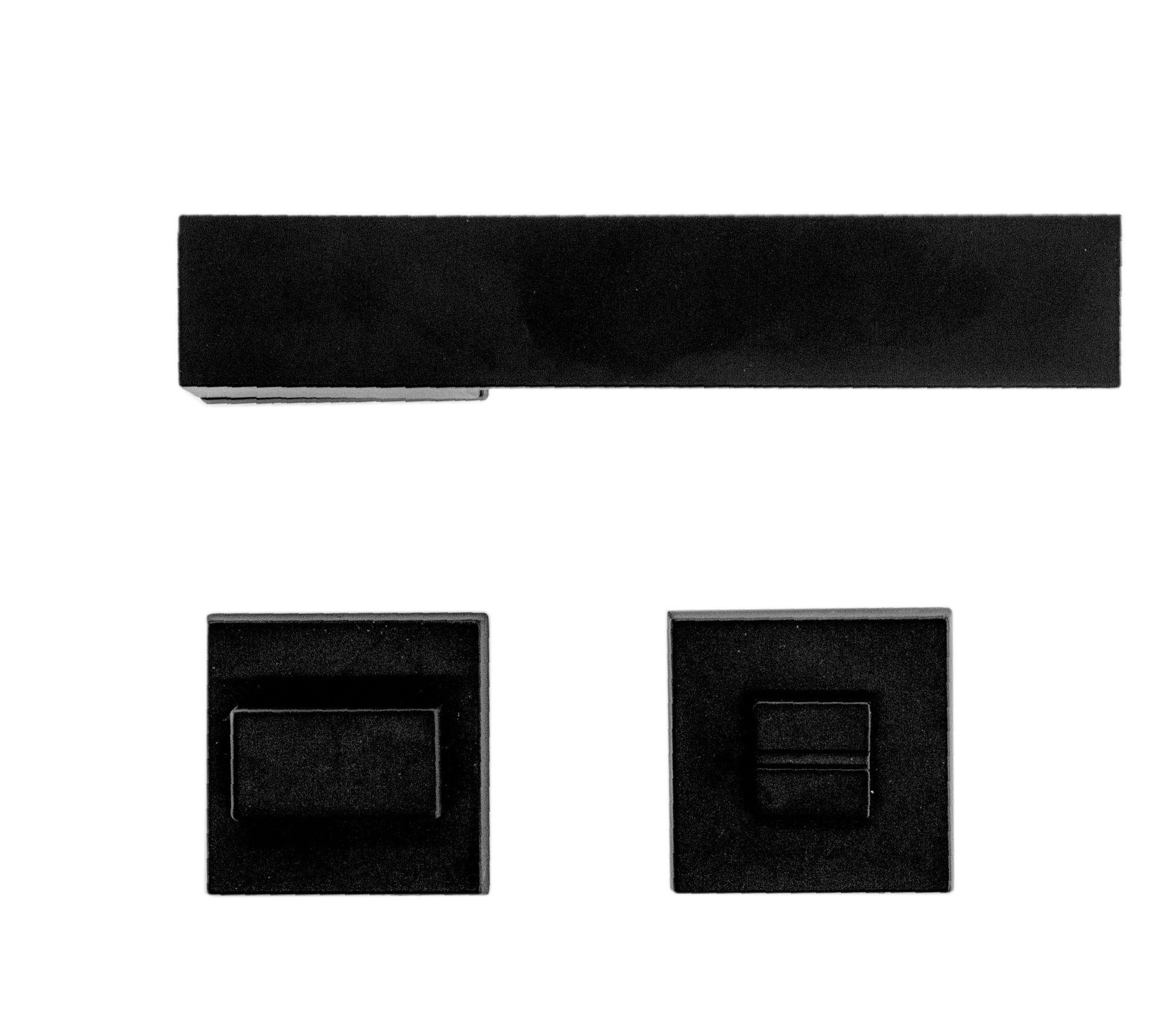 Black door handles with WC fittings