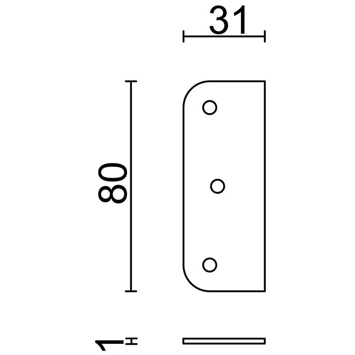 HDD Plaque d'adaptation pour charnière 1 mm en acier inoxydable