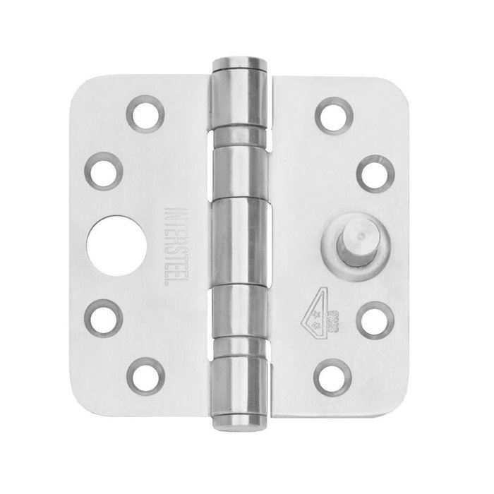 Intersteel Charnière à roulement à billes en acier inoxydable 89x89x3mm avec coins arrondis et griffe de voleur intégrée