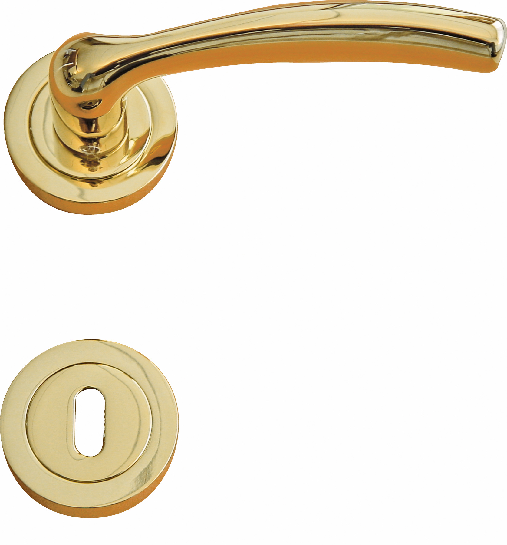 Copper door handles for a standard lock