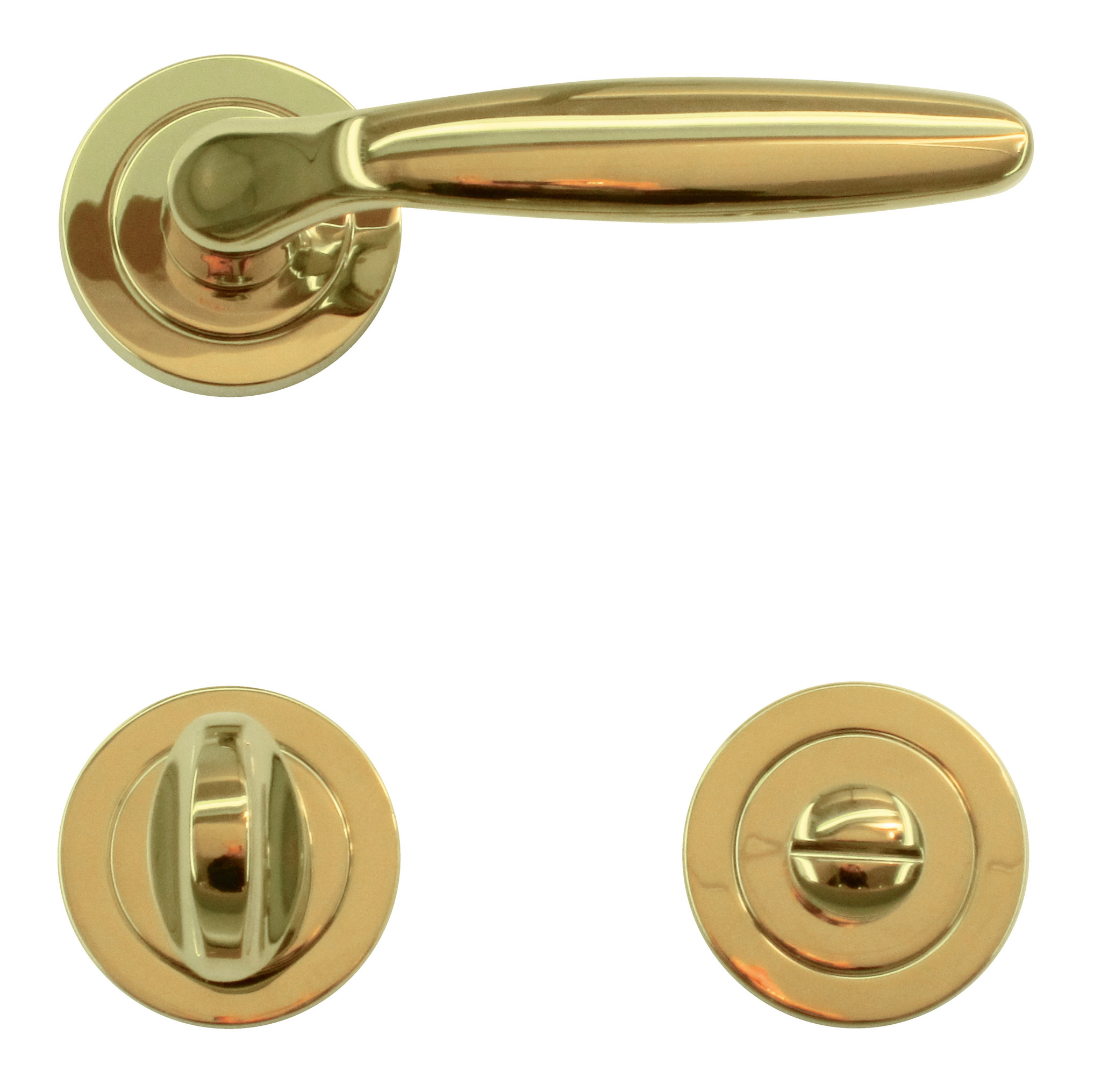 Copper door handles with WC closure