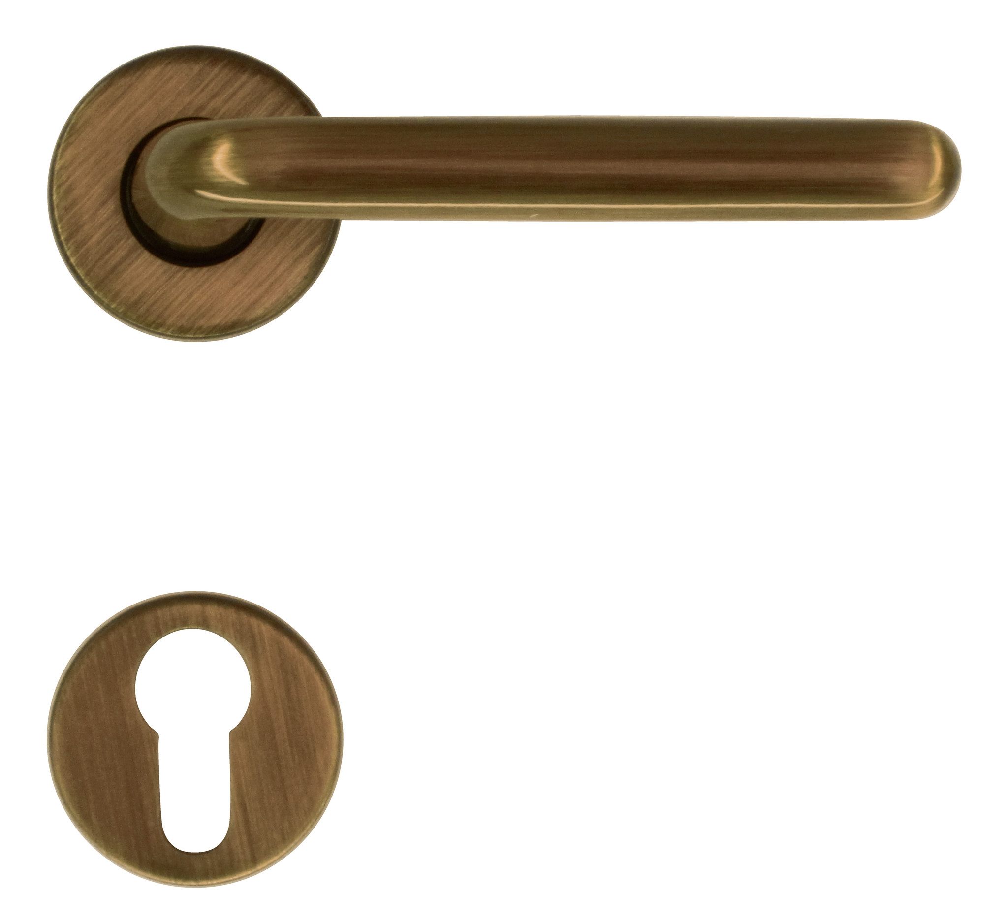 Bronze door handles with cylinder plates