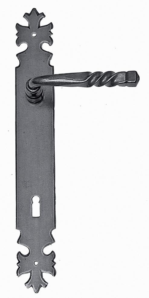 Iron door handles with key plates