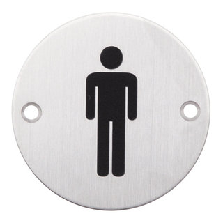 HDD Picto RVS rond man - Ø75mm