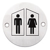 HDD Picto RVS rond man+vrouw - Ø75mm