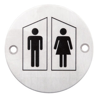 HDD Picto acier inoxydable autour homme + femme - Ø75mm