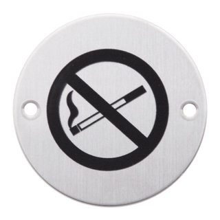 HDD Picto around stainless steel smoking ban - Ø75mm