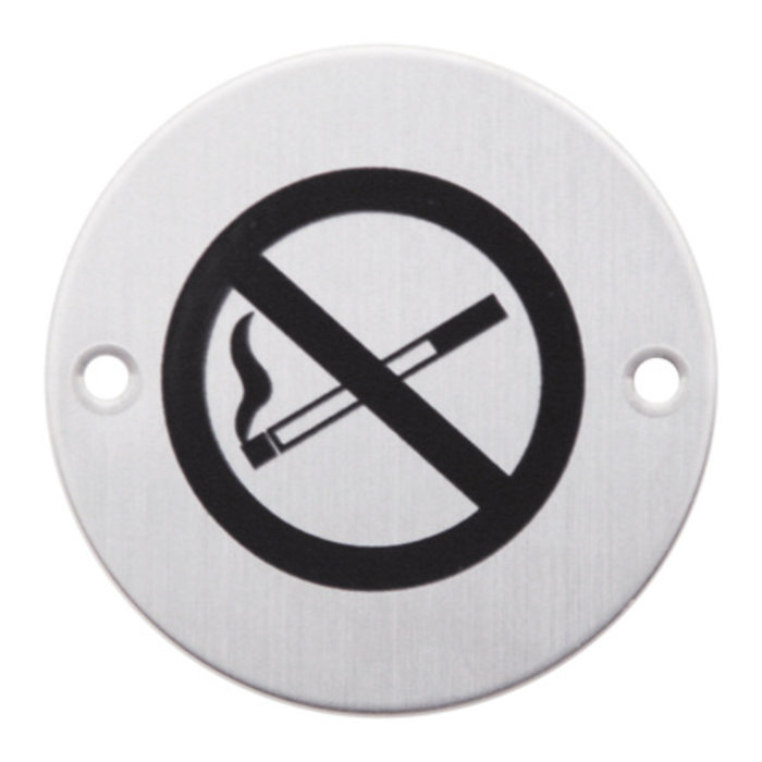 HDD Picto around stainless steel smoking ban - Ø75mm