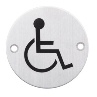 HDD Picto Inox pour les handicapés - Ø75mm