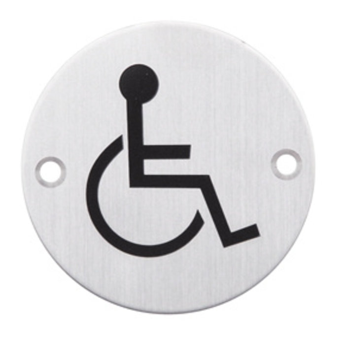 HDD RVS Pictogram rond minder validen - Ø75mm