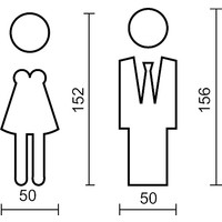 Picto stainless steel large man + woman