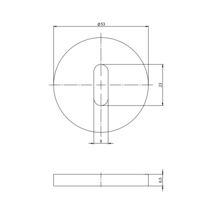 Assa Abloy Paar sleutelrozetten 53x6,5mm - "Tonic Line" Assa Abloy - RVS geborsteld