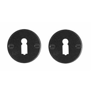 Dauby Pair of Key Plates - aged iron - black