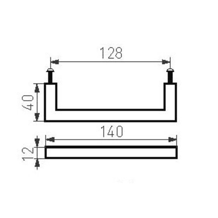 Dauby Möbelgriff PMQ-128 gealtertes Eisen - schwarz 128mm