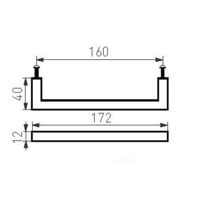 Dauby Möbelgriff PMQ-160 gealtertes Eisen - schwarz 160mm
