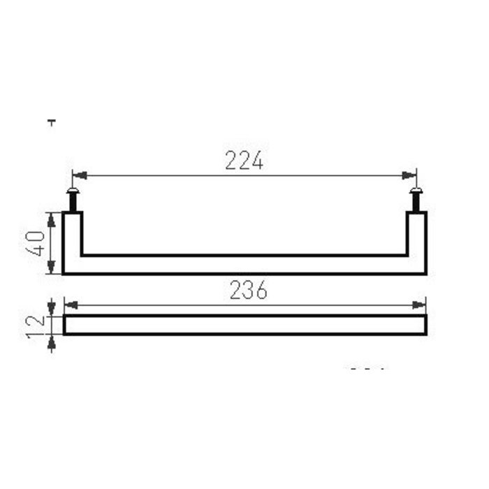 Dauby Furniture handle PMQ-224 aged iron - black 224mm