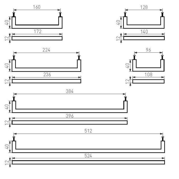 Dauby Möbelgriff PMQ-384 gealtertes Eisen - schwarz 384mm