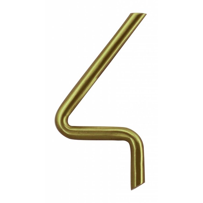 HDD House number 4 matt gold round 130mm