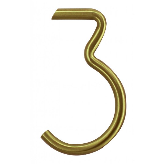 HDD House number 3 matt gold round 130mm