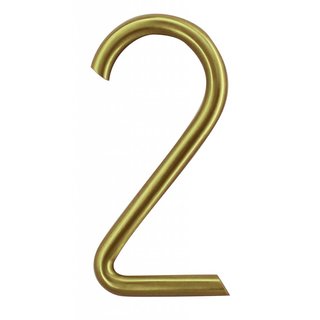 HDD Hausnummer 2 mattgold rund