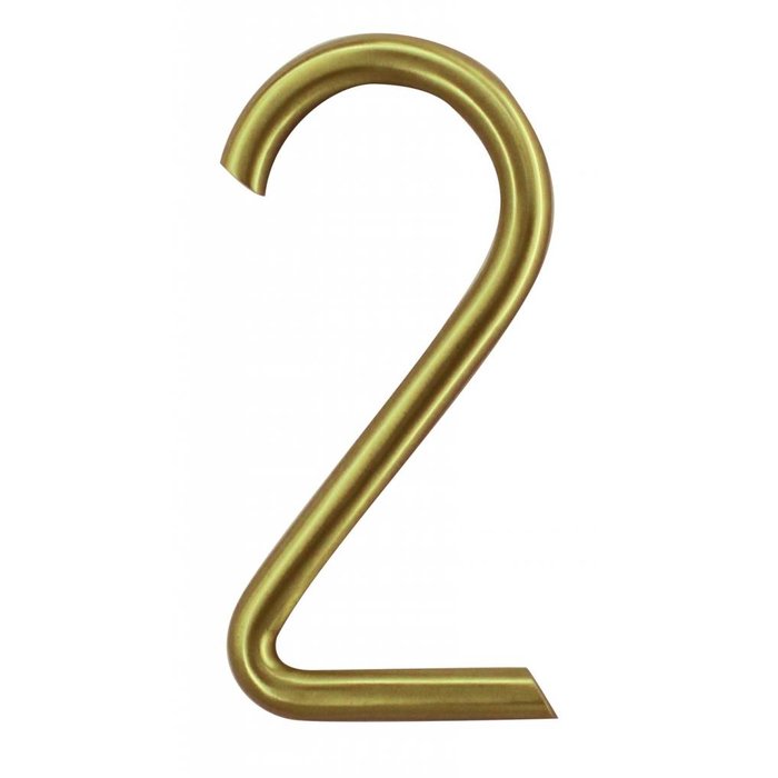 HDD House number 2 matt gold round 130mm