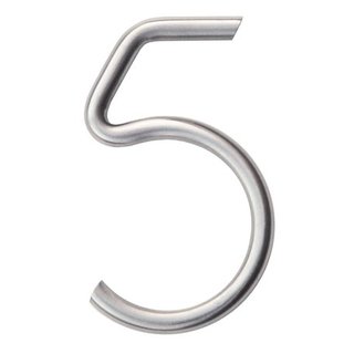 HDD Stainless steel house number 5 round 130mm