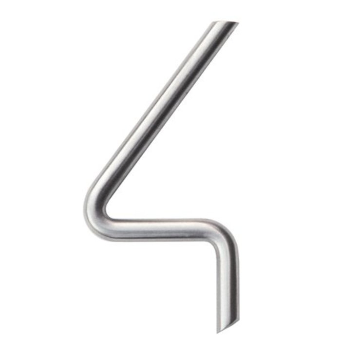 HDD Stainless steel house number 4 with a height of 130mm