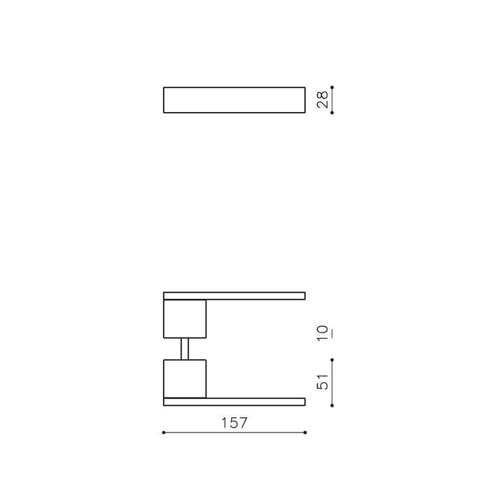 Olivari Olivari door handle Total stainless steel matt titanium PVD without key plates