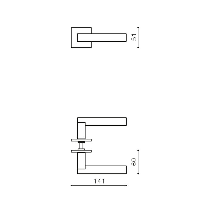 Olivari Poignée de porte Olivari Euclide Q sur rosace chrome mat