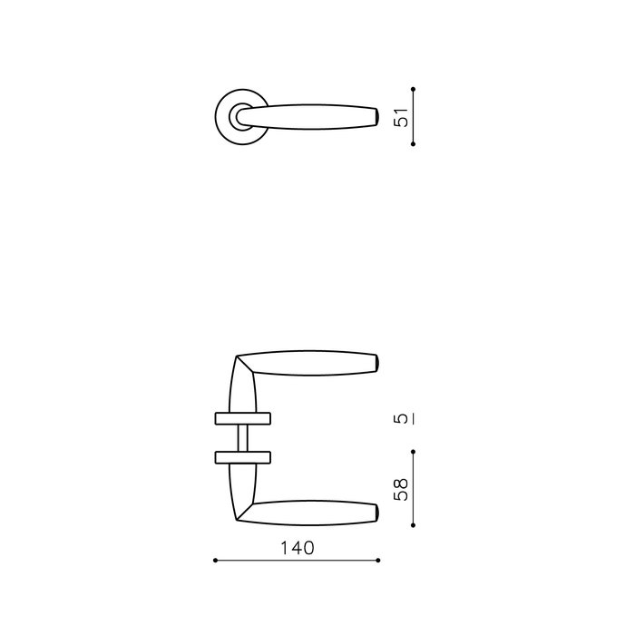 Olivari Olivari door handle Aurelia on rosette brass matt titanium PVD