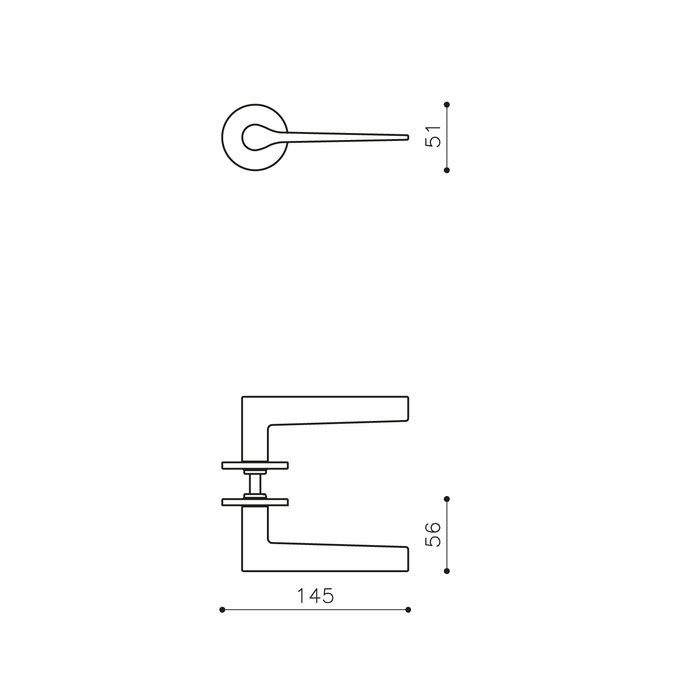 Olivari OLIVARI LAMA L door handles on round rosette – Nickel Titanium PVD