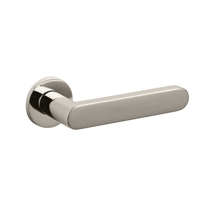 Olivari Olivari door handle Link on rosette nickel titanium PVD