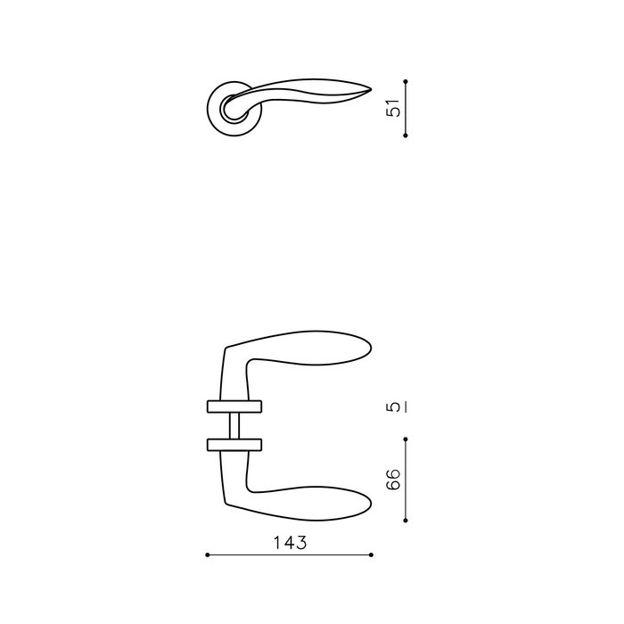Olivari Olivari door handle Onda on rosette chrome matt without key plates