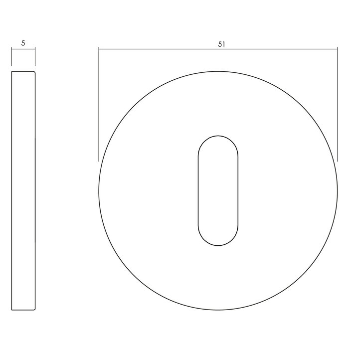Olivari 1 Olivari rozet rond met sleutelgat chroom mat