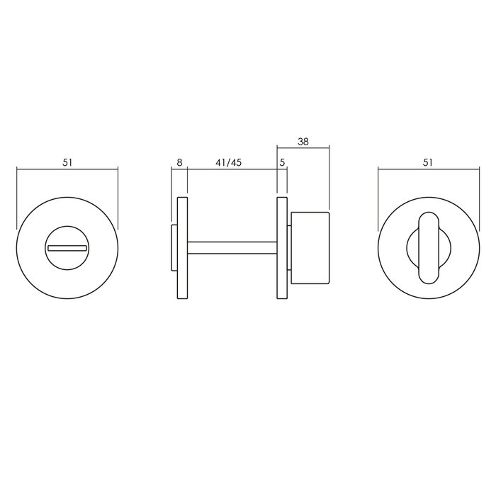 Olivari Fermeture rosette Olivari pour toilettes / salle de bain autour de PVD titane mat anthracite