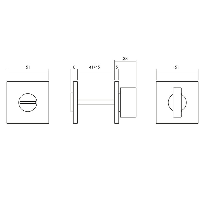 Olivari Olivari rosette toilet/bathroom closure square brass titanium PVD