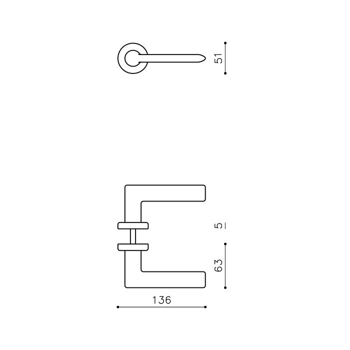 Olivari Olivari door handle Tecno on rosette brass matt titanium PVD