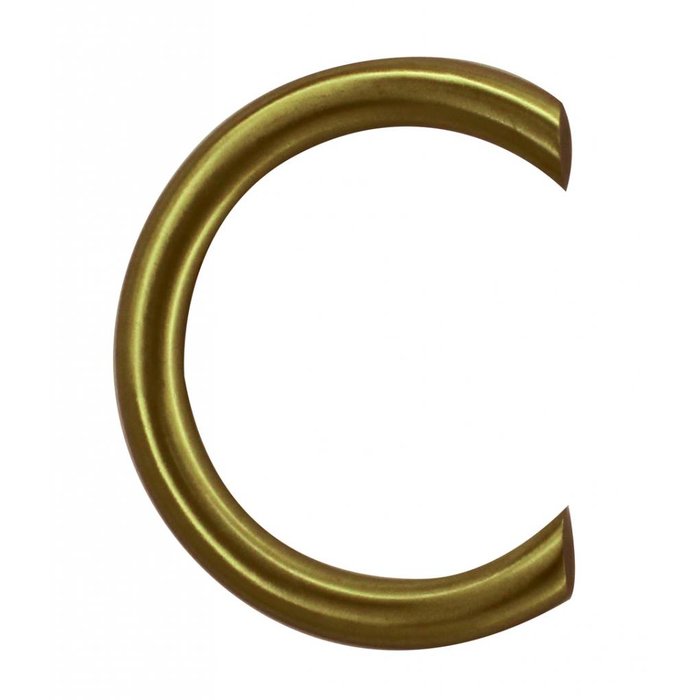 HDD House letter C matt gold 130mm