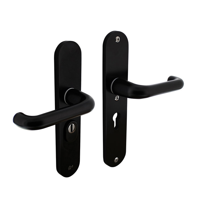 Intersteel SKG3 Safety shields stool/handle - Profile cylinder hole shaft size 55MM - with core pull protection - aluminum black