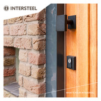 For Door knob fixed central square 64/54 M8 stainless steel / matt black