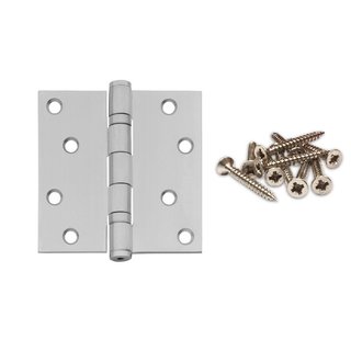 Intersteel Ball bearing hinge straight 89x89x2.5mm stainless steel + 8 screws