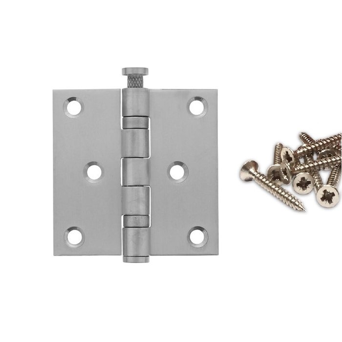 Intersteel Ball bearing hinge straight 3"" 76x76x2.5 (3"") stainless steel 304 + 6 screws