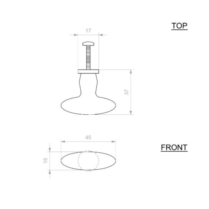 Dauby Schwarzer Möbelknopf BT284 von 45mm